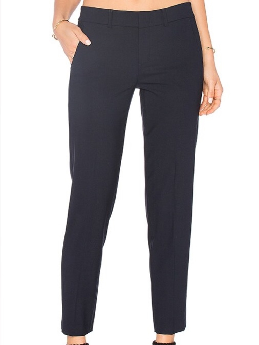 Vince Black side Strapping Ankle Trousers
